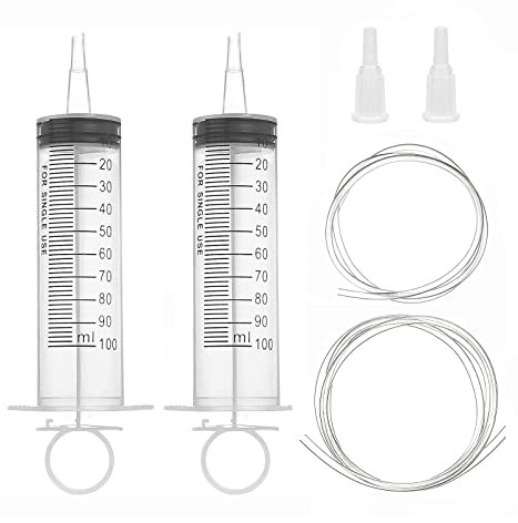 2 pezzi Siringa 100 ml Siringa di Plastica Siringhe Applicatore Riutilizzabile per laboratori scientifici irrigazione giardino industria