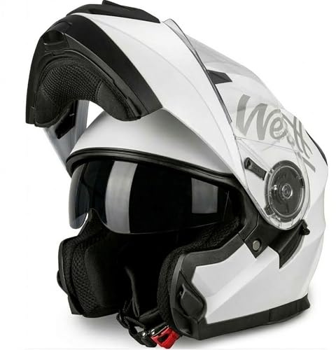Westt Casque Moto Modulable Homme et Femme avec Double Visière Solaire - Homologué ECE 22.06 - Casque Intégral Léger en ABS/EPS - Préparé pour Bluetooth - Doublure Amovible et Lavable