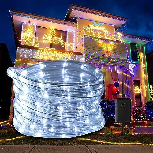 Ikodm LED Lichterschlauch Aussen 10m, 240 LEDs Lichtschlauch mit Timer & 8 Modi, Lichterschlauch Außen wasserfest weiß, LED Lichtschlauch für Garten Fest Weihnachten Hochzeit