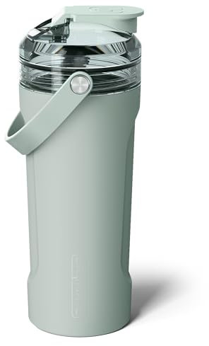 BrüMate MultiShaker 100% Leakproof Insulated Stainless Steel Shaker - Protein & Pre Workout Bottle, 26oz (Sage)
