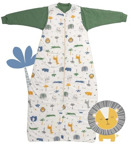 schlummersack Slumbersac Sacco nanna 2.5 Tog per tutto l'anno 130 cm Giungla | Sacco nanna estivo 3-6 anni cotone | Sacco a pelo bambini