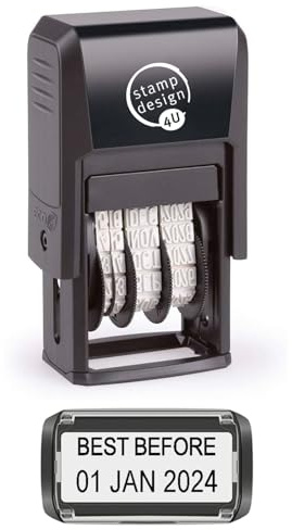 Self Inking Changeable Date Stamp - Best Before Date Stamp in Black Ink