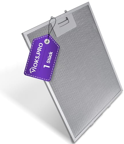 Vioks.pro Filtro per cappa aspirante in metallo, 310 x 250 mm, ricambio per Bosch 00353110/353110, filtro antigrasso per cappa aspirante Siemens