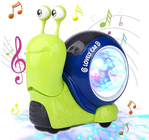 Toy Snail Baby Toys 6 to 12 Months Light Up Sensory Crawling Toy for Toddler Sensory Toys for Baby 1 2 3 Year Old Boys Girls Snail Toys Gift for Boys Girls 1-2-3 Birthday Present Gift Age 6M+