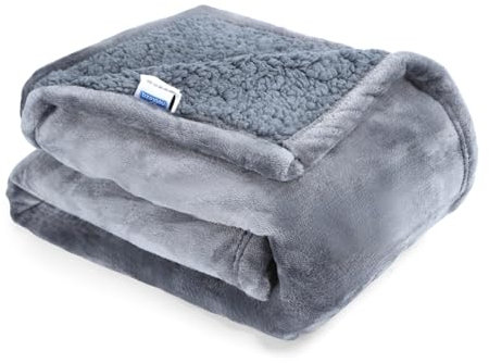 Nobleza wasserdichte Hundedecke, M 100 x 75cm Flauschig und Weich Outdoor Hundedecke, Katzendecke für Katzen, Maschinenwaschbar, Beidseitiger Sofabezug-Schutz, Grau