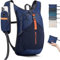 BECOJADDE 15L Wanderrucksack Herren Kleiner Rucksack Damen Leichter Daypack Tagesrucksack Faltbarer Trekkingrucksack für Camping Outdoor Wandern Travel Blau