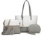 Miss Lulu Damen Handtasche Henkeltasche 3 Stück Sets, große Shopper Tote Bag, Umhängetasche mit Quaste Geldbörse mit verstellbare Schulterrie