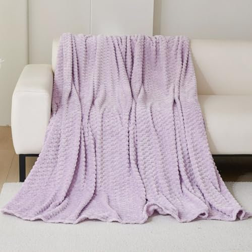 GREATOYAR Manta de Franela Para Sofá y Cama, Extra Cálido, Ligera, Sobrecama Transpirable Para Mascotas, Para Otoño e Invierno, Caparazón Lila, 130X160cm
