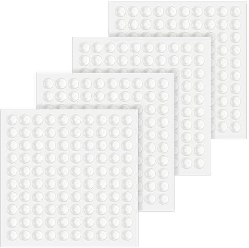Giantree Lot de 400 pieds en caoutchouc transparent, 6×2cm Patin Silicone Transparent Tampon de Porte Autocollant Amortisseur porte placard Tampon Caoutchouc Pieds pour portes de placard cuisine