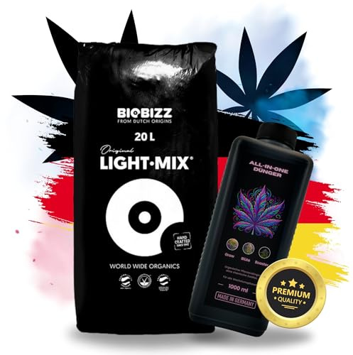TronicXL 1 x gödselmedel allt i ett för BioBizz + 1 påse lätt mix jord för odling och blomma Lightmix komplett set odling try-pack