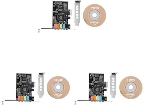 Kznifmk 3 x Soundkarte PCIe 5.1, PCI Express Surround 3D Audiokarte für PC mit hoher Leistung, direkter Sound und Halterung mit niedrigem Profil
