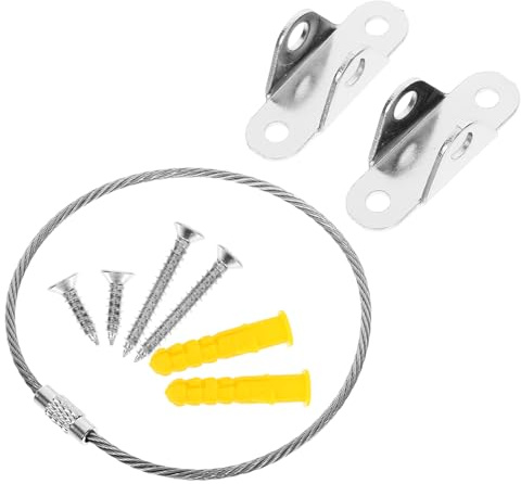 MOLUCKFU Anclajes de Pared para Muebles Antivuelco para Bebés, Kit de 2 Juegos Tornillos, Acero Inoxidable, Correas de Seguridad para Gabinetes y Tocadores, Protección Infantil Hogar