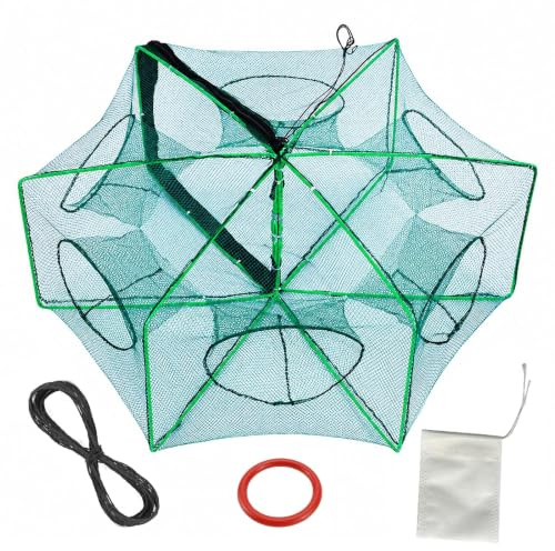 Trampas de 6 Agujeros para Peces de Cebo Plegable,con Cremallera,60×60×25cm