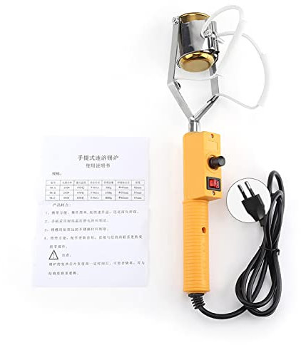 Solder Pot Tin Melting Furnace, tragbar, elektrisch, 220 V, mit Temperaturkontrolle, Schweißen, Teichofen, Temperaturbereich von 100 – 450 ℃ (EU Plug 220 V180 W)