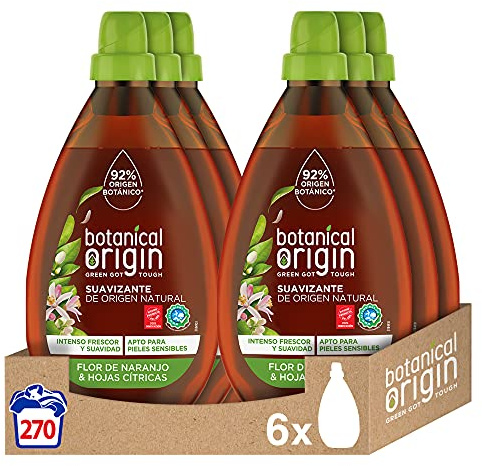 Botanical Origin Weichspüler für ökologische Kleidung, geeignet für empfindliche Haut, Duft Orangenblüte und Zitrusblätter, 270 Waschungen