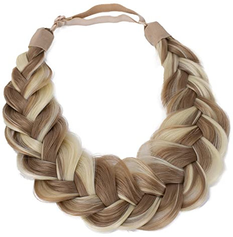 CAISHA Diadema Trenzada Postizo, Diadema, Accesorios Para El Cabello Reflejos Rubios HZ207