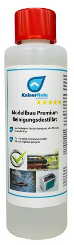 KaiserRein Modellbau Reinigungs-destillat 250 ml ist eine Spezialentwicklung, um alle Teile im Modellbau zu reinigen I Das Reinigungsmittel ist für die Manuelle Reinigung und Ultraschallbad