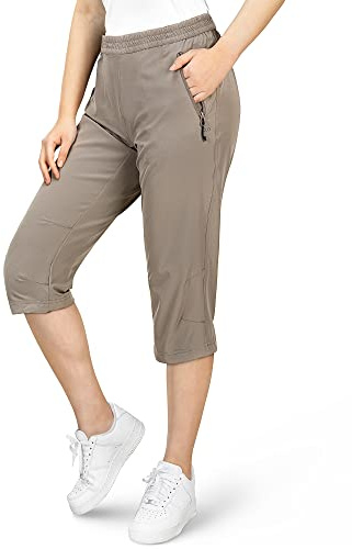 33,000ft Women's Capri Golf Trousers Casual Quick Dry UPF 50+ Lightweight Quick Dry 3/4 Cargo Pants Hiking Shorts with Pockets