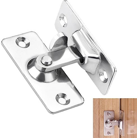 Norhogo Gancio di sicurezza angolare in acciaio inox 90 gradi, con 4 viti recinzioni in legno, porte, finestre, serrature scorrevoli, accessori per la casa