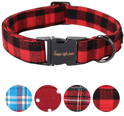 Unique style paws Hundehalsband Haustier Geschenk Einstellbare weiche und bequeme karierte Halsbänder für kleine mittlere große Hunde