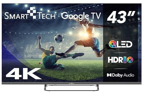 Smart Tech TV QLED 4K UHD 43' (109 cm) 43QG02V Google TV- 4xHDMI - 2xUSB - Dolby Vision - Dolby Atmos
