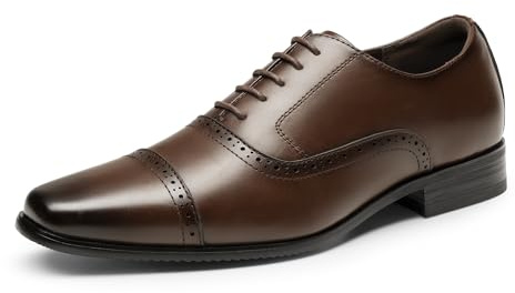 Bruno Marc Men Classic Oxford Shoes and Business Lace Up Shoes, with Comfortable Fashion and Waterproof Shoes,Size 8.5,Dark Brown,BMUMOX2506