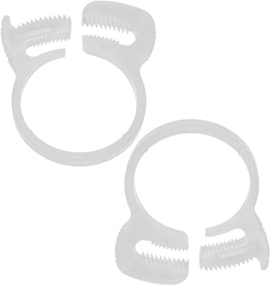 M METERXITY 2-pack dubbla gripande nylonslangklämmor, 1 tum 24,8-27,2 mm dubbelt snäppgrepp justerbara spärrklämmor för anslutning/stängning/tätningsslang/rör/slangklämma [vit]