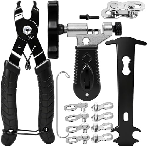 SBGGRL Bike Chain Tool Repair Kit,Bicycle Chain Removal Tools & Breaker Tool & Plier & Checker & 4 Pairs Missing Links for Single 6/7/8/9/10/11 Speed Chain,Biking Gear