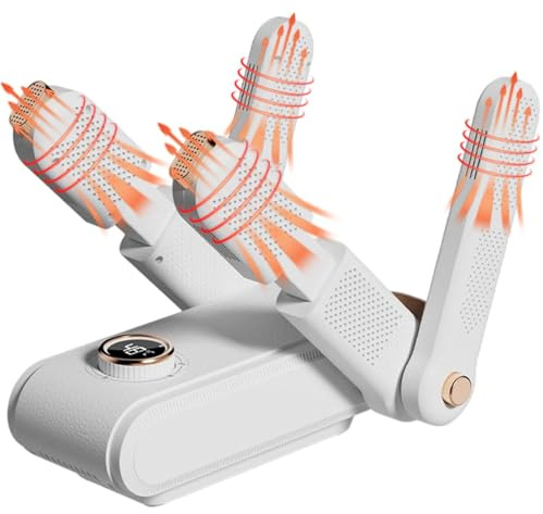 Boot Dryer for Shoes, Shoe Dryer with Timer Heater, Shoe Warmer with Heat Blower Fan, Dries 4 Shoes at Once and Odor Removal - Ideal for Ski Shoes, Boots, Gloves, and Hats - LED Screen