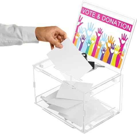 Scheda Elettorale Trasparente: Portapunta In Acrilico, Contenitore Trasparente Sicuro, Rinforzata Per La Privacy Con Funzione Di Blocco Di Sicurezza | Collezione Versatile Per I Banconi Dei C
