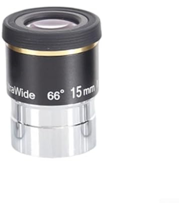 Juego de oculares de 6 mm, 9 mm, 15 mm, 20 mm para enfocador de 1.25 pulgadas con campo de 66 grados y construcción de metal (15 mm)