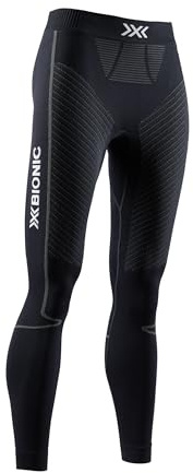 X-Bionic Invent 4.0 Running Pants Women Pantalon de Course Jogging Trainning Fitness Gym Compression Baselayer Legging Femme, Black/Charcoal, FR : M (Taille Fabricant : M)