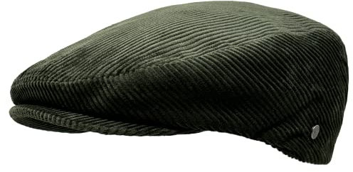 WEROR Herren Flatcap Schirmmütze Schiebermütze Mütze Cap Cord WEROR-396.1 (56, Oliv)