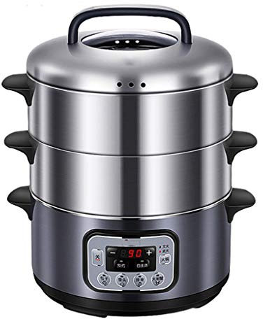 REJOON Cuiseur Vapeur électrique Multifonctionnel en Acier Inoxydable Cuiseur Vapeur à Trois Couches de Grande capacité Ménage Petits légumes cuits à la Vapeur Cuiseur à Vapeur en Acier Inoxydable