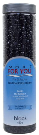 More For You Film Hand Wax Beans Pet Black (nero) 450 g – Cera calda per la depilazione Hot Wax Sir Agda