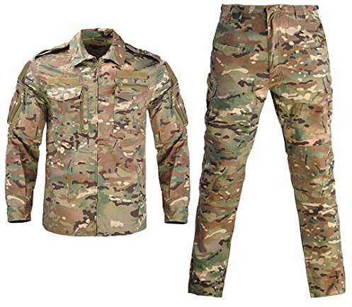 Militär multicam kamouflage taktisk kostym fiske jakt strid airsoft camo ghillie kostym, CP, L