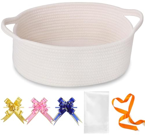 Enyoir Cesto Regalo, Cesto Intrecciato con Sacchetto Regalo e Nastri, Portapannolini per Bambini, Organizzatori per Cameretta per Pannolini, Giocattoli per Bambini e Articoli Essenziali per Neonati