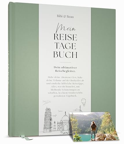 Reisetagebuch & Abenteuer-Journal – Scrapbook für bis zu 16 Reisen (Grün)