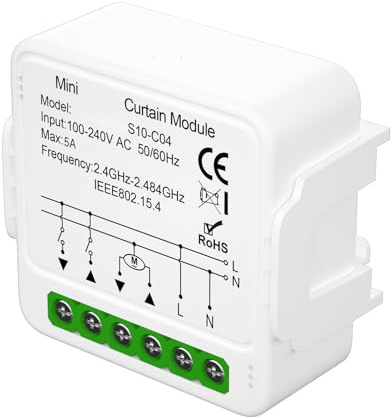 Aumotop Intelligentes Vorhangschaltermodul mit Fernbedienung und Timerfunktion für den Heimgebrauch, Rollomodul für TuyaSmart App-Steuerung (#1)