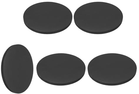 QUARKZMAN 5Pcs Dischi Di Gomma Pieni, 80mm Diametro Esterno X 4mm Spessore, Antiscivolo, Distanziali In Gomma Non Adesivi, Guarnizioni Piatte Tonde Per Mobili Elettrodomestici DIY, Nero
