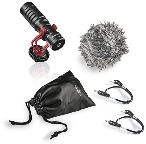walimex pro VLOG - Micrófono direccional Mic Shotgun para DSLR y cámaras sin Espejo, Smartphones y iPhones, Ideal para Vlogger, Blogger y Youtuber