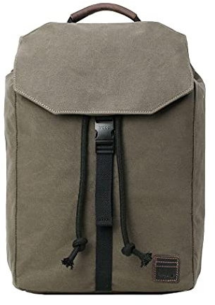 TRP0472 Troop London Heritage Waxed Canvas Leather Laptop Backpack, Casual Daypack for Travel and Work║H45 X W29 X D13 cm