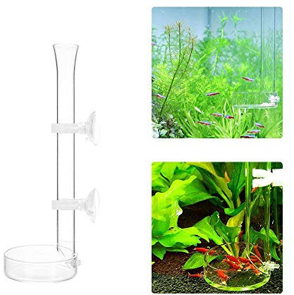 Volwco Garnelenfutter 20 cm Aquarium-Futterspender aus transparentem Acryl mit Saugnäpfen für Garnelen, Fische, Krabben und andere Bodenfische