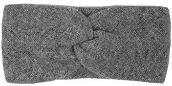 Zwillingsherz Stirnband aus 100% Kaschmir - Hochwertiges Grobstrick-Kopfband im Uni Design für Damen Frauen Mädchen - Wolle - Ohrenschutz - Haarband - warm und weich für Frühjahr Herbst und Winter