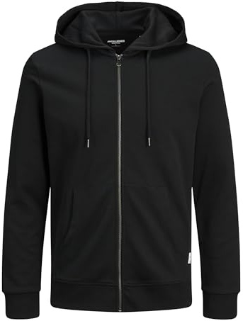JACK & JONES herr Jjebasic Sweat Zip Hood Noos Ps Cardigan tröja (1-pack)