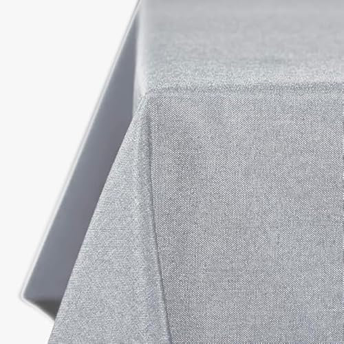 Tischdecke | Hellgrau - Eckig - 160x220cm | Gartentischdecke | Outdoor-Decke | Lotus-Effekt | Leinen-Optik | Schmutzabweisend