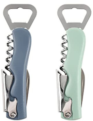 IKAAR Juego de 2 cuchillos de camarero, sacacorchos, abrebotellas de acero inoxidable con abrebotellas y cortador de papel para sumilleros, camareros y barman