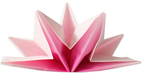Fanxyware Star Shaped Origami Dinner Napkins in Gradient Pink & White (Disposable) - 12 Pack, 23 x 15, 3-Ply Paper - Style Name: Pop Gaze