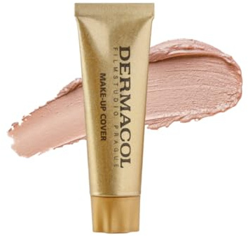 Dermacol - Full Coverage Foundation 13g, Flüssige Makeup Matte Foundation mit SPF 30, Wasserfeste Foundation für fettige Haut, Akne, & Augenringe, Langanhaltende Makeup Produkte, Shade - 210