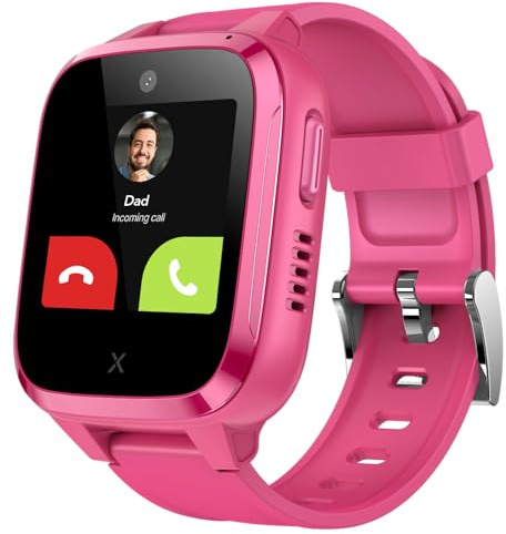 XPLORA Kidzi - Watch Phone for Children (4G) - Calls, Messages, Kids School Mode, SOS Function, GPS Location, Camera and Pedometer – (Subscription Required) (Kidzi on AT&T's Network, Pink)